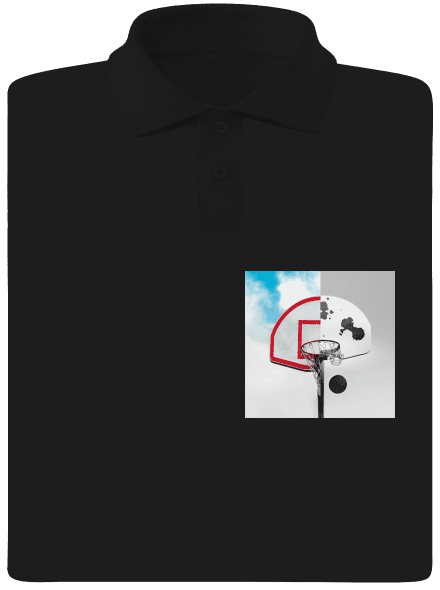 Basketbalový kontrast pánská polokošile Black