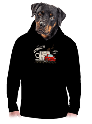 Dotankuju a jedu pánská mikina klokanka Black