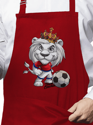 Fotbalový lev zástěra Red