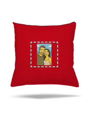 Simpsonovi z vlastní fotky polštář Red