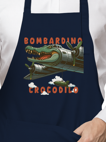 Bombardino Crocodilo – Italian Brainrot zástěra Navy