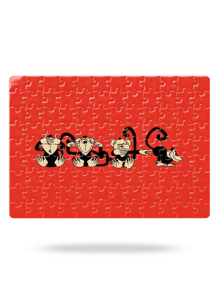 Opice puzzle White
