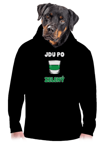Jdu po zelený pánská mikina klokanka Black