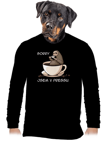 V pressu pánské dlouhý rukáv Black