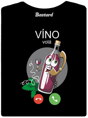 Červené víno volá dámské tričko s lemem Black