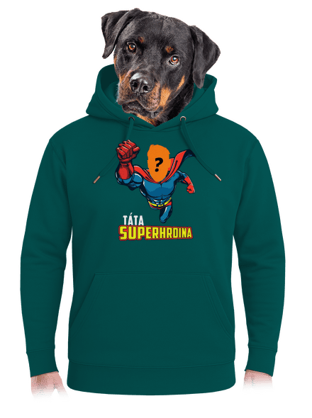 Táta superhrdina unisex mikina premium Emerald Green