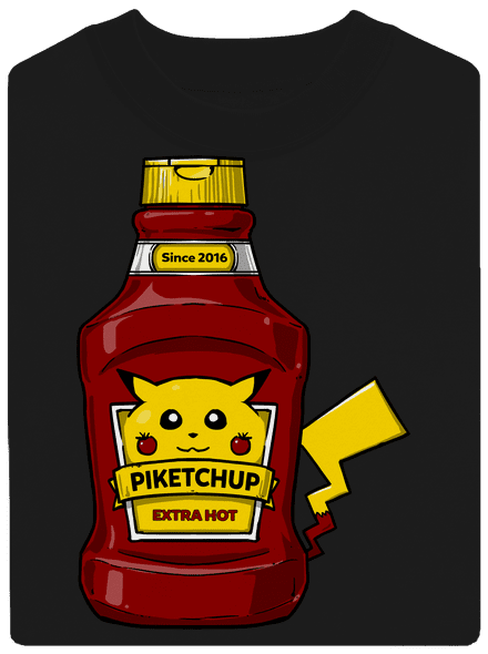 Piketchup unisex mikina bez kapuce Black