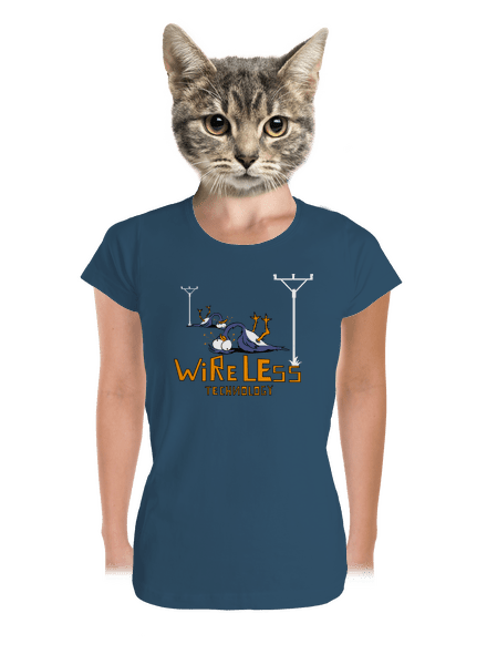 Bezdrát dámské tričko premium Petrol Blue