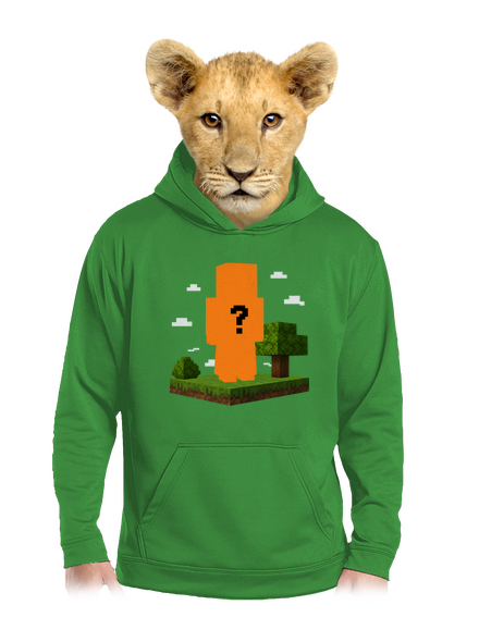 Minecraft z vlastní fotky dětská mikina klokanka Kelly Green AWD