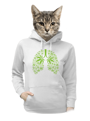 Ganja plíce dámská mikina klokanka White