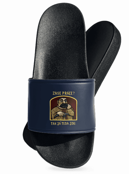 Zase práce? pantofle Navy