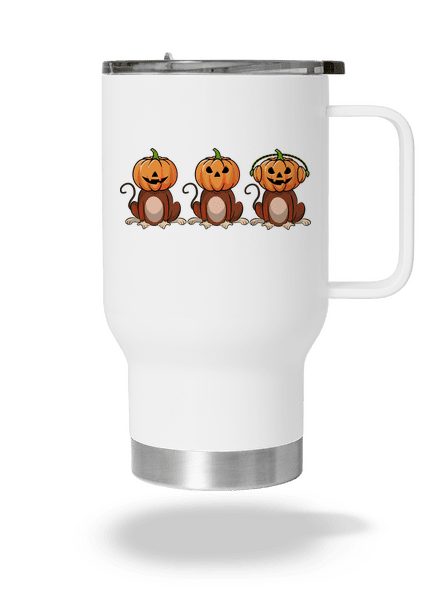 Halloween opičky termohrnek White
