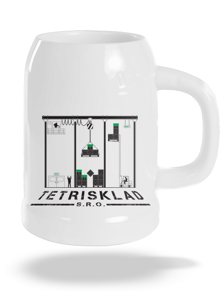Tetrisklad půllitr White