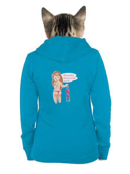 Můžu se obrátit? dámská mikina na zip Blue Atol