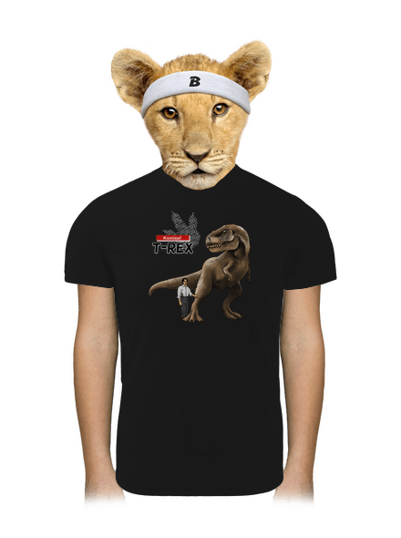 Komisař T-Rex dětské sportovní tričko Black