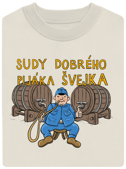 Sudy dobrého pijáka Švejka unisex mikina bez kapuce Off White