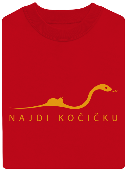 Najdi kočičku unisex mikina bez kapuce Red