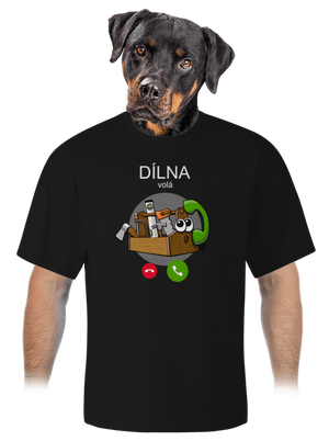 Dílna volá unisex tričko oversized Black