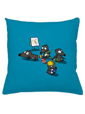 Pražský krtek - Trasa D polštář Blue Turquoise