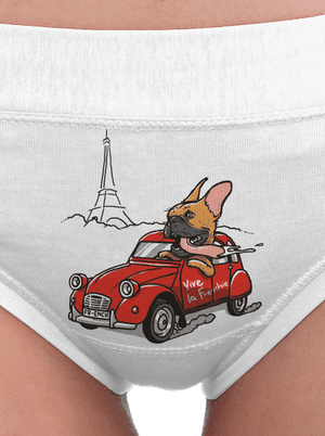 Francouzský buldoček dámské kalhotky White