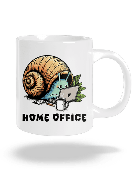 Šnekův home office velký hrnek White