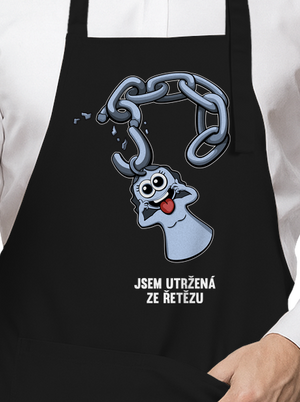 Utržený ze řetězu zástěra Black