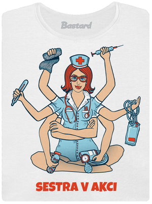 Sestra v akci dámské tričko White