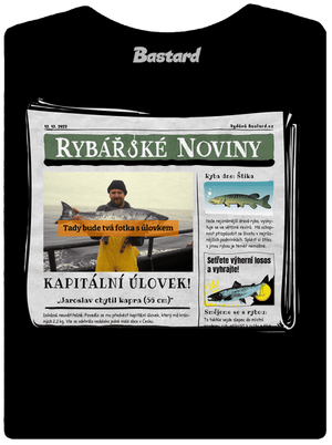 Rybářské noviny dámské tričko s lemem Black