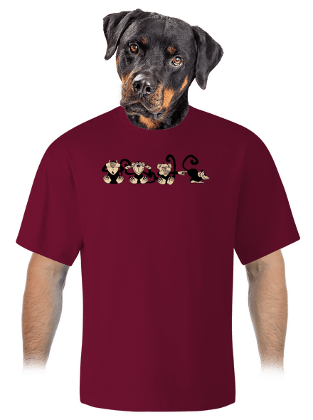 Opice unisex tričko oversized Garnet
