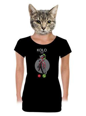 Kolo volá dámské tričko s lemem Black