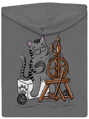 Kočka přede dámská mikina na zip Steel Gray