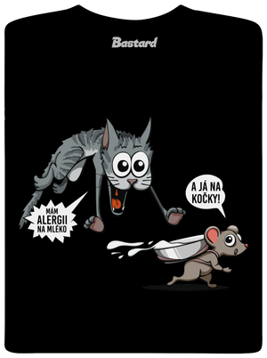 Alergická kočka a myš dětské tričko Black
