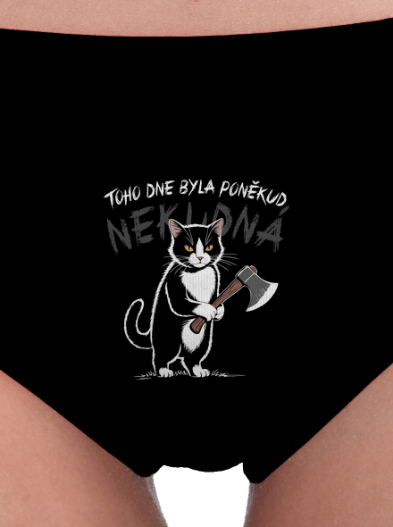 Neklidná kočka dámské kalhotky Black