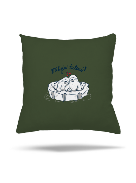 Miluju tulení polštář Olive Green
