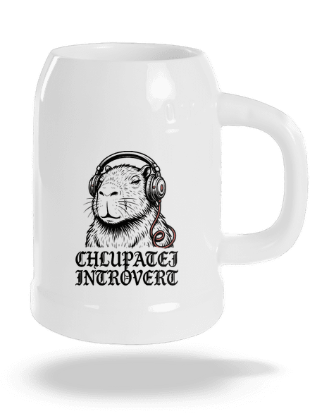 Chlupatej introvert půllitr White