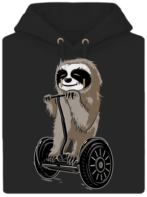 Lenochod unisex mikina premium Dark Black