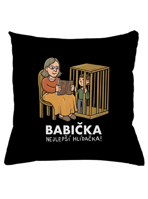 Babička hlídačka polštář Black