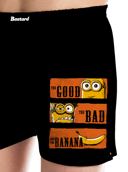Hodný zlý a banán pánské trenky Black