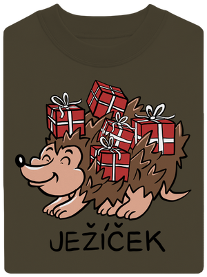 Ježíček unisex mikina bez kapuce Urban Khaki