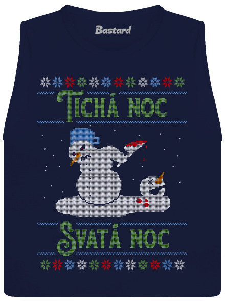 Vánoční koleda dámské tílko volné Navy