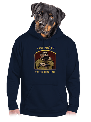 Zase práce? pánská mikina klokanka Navy