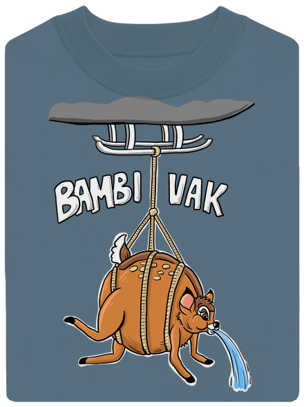 Bambi vak unisex mikina bez kapuce Nordic Blue