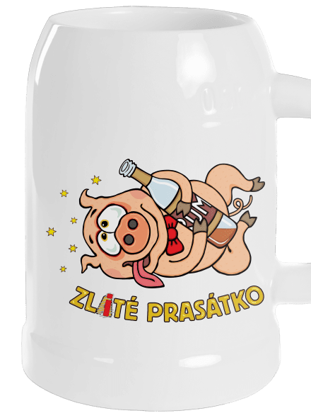 Zlité prasátko půllitr White