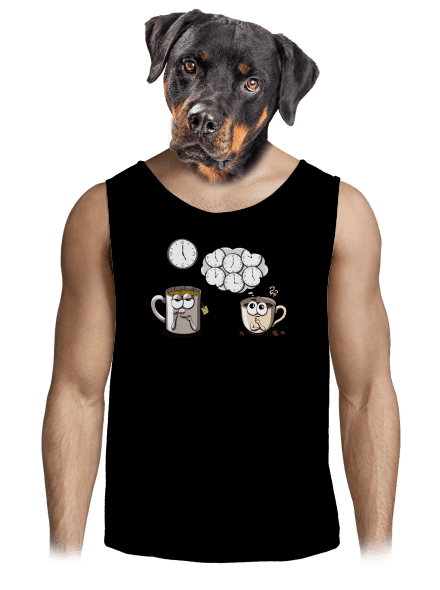 Čaj o páté, káva stále pánské tílko Black