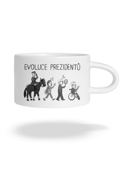 Evoluce prezidentů hrnek makronka White