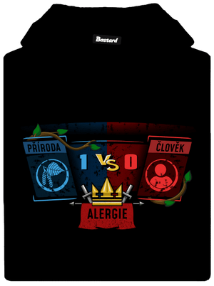 Příroda vs. člověk pánská mikina klokanka Black