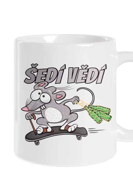 Šedí vědí - myšák klasický hrnek White