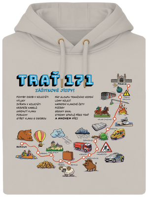 Trať 171 unisex mikina premium Pastel Macchiato