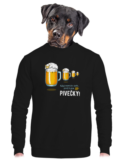 Pivečka unisex mikina bez kapuce Black