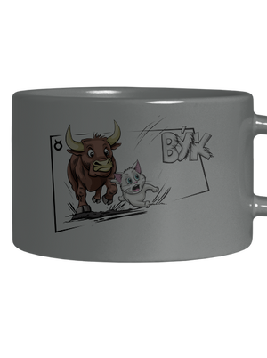 Kočičí horoskop: Býk hrnek makronka Grey Macaron